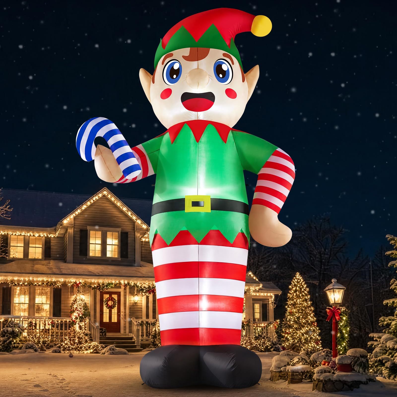 Danxilu 12 FT Giant Christmas Inflatables Elf Outdoor Decorations