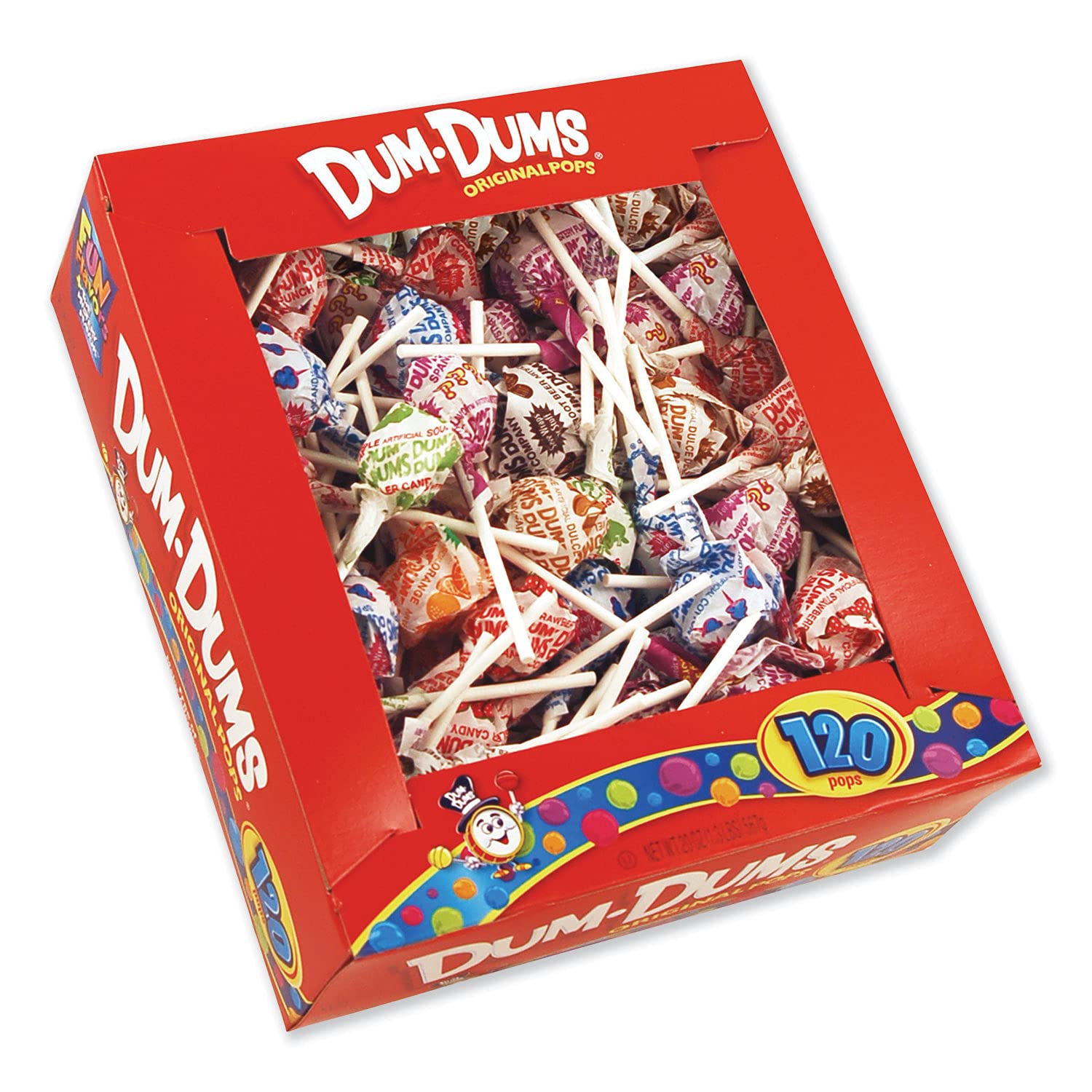 Spangler Candy Co 66 Dum-Dum-Pops, Assorted Flavors, Individually Wrapped, 120 Count Box