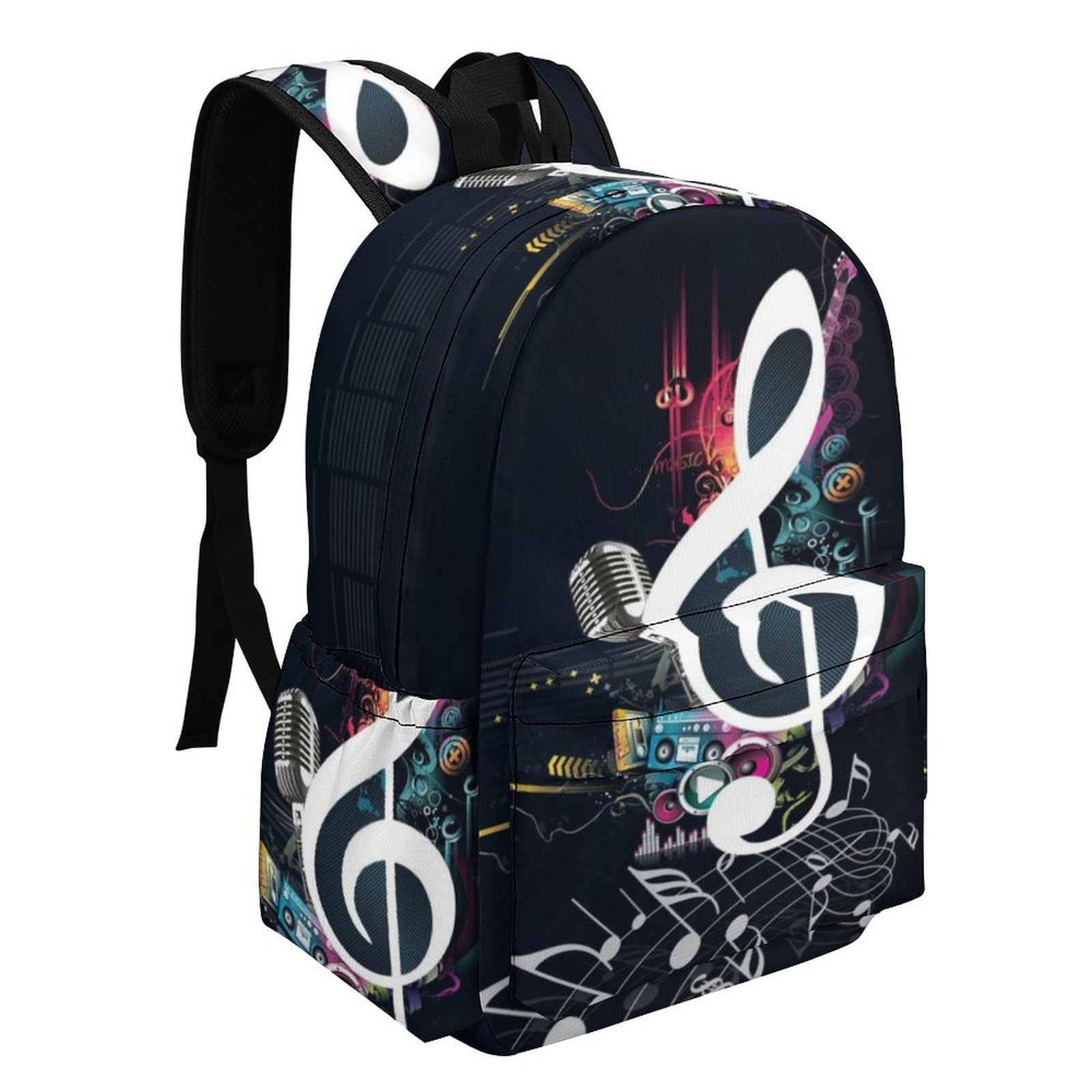 Rucksack, Noten-Musik-Rucksack, lässiger Tagesrucksack für Outdoor, Sport, Reisen, Musiknoten, 42x30x15cm