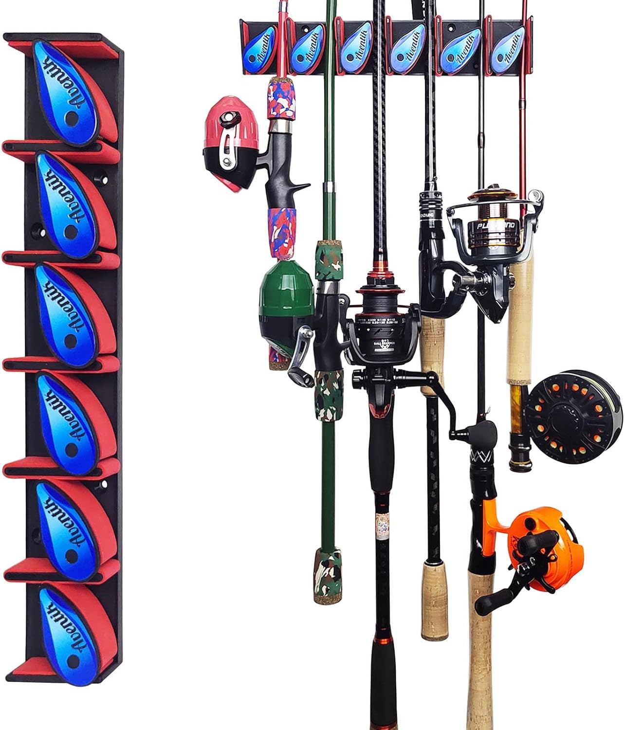 Aventik Vertical Fishing Rod Holder, Wall Mounted Fishing
