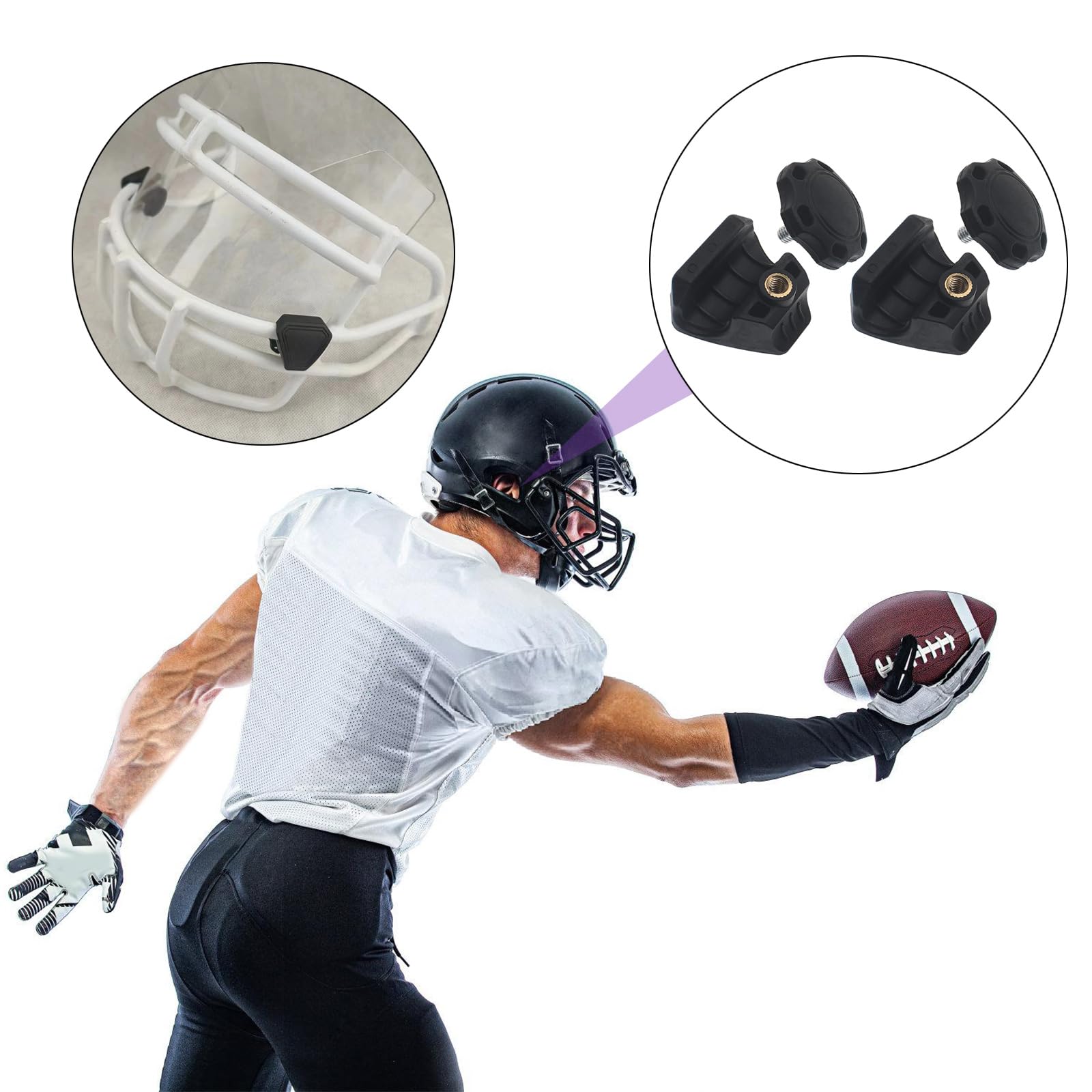 2 pezzi di nylon caschi visori clip di ricambio caschi da calcio viti chiusura rapida rilascio clip caschi da calcio accessorio
