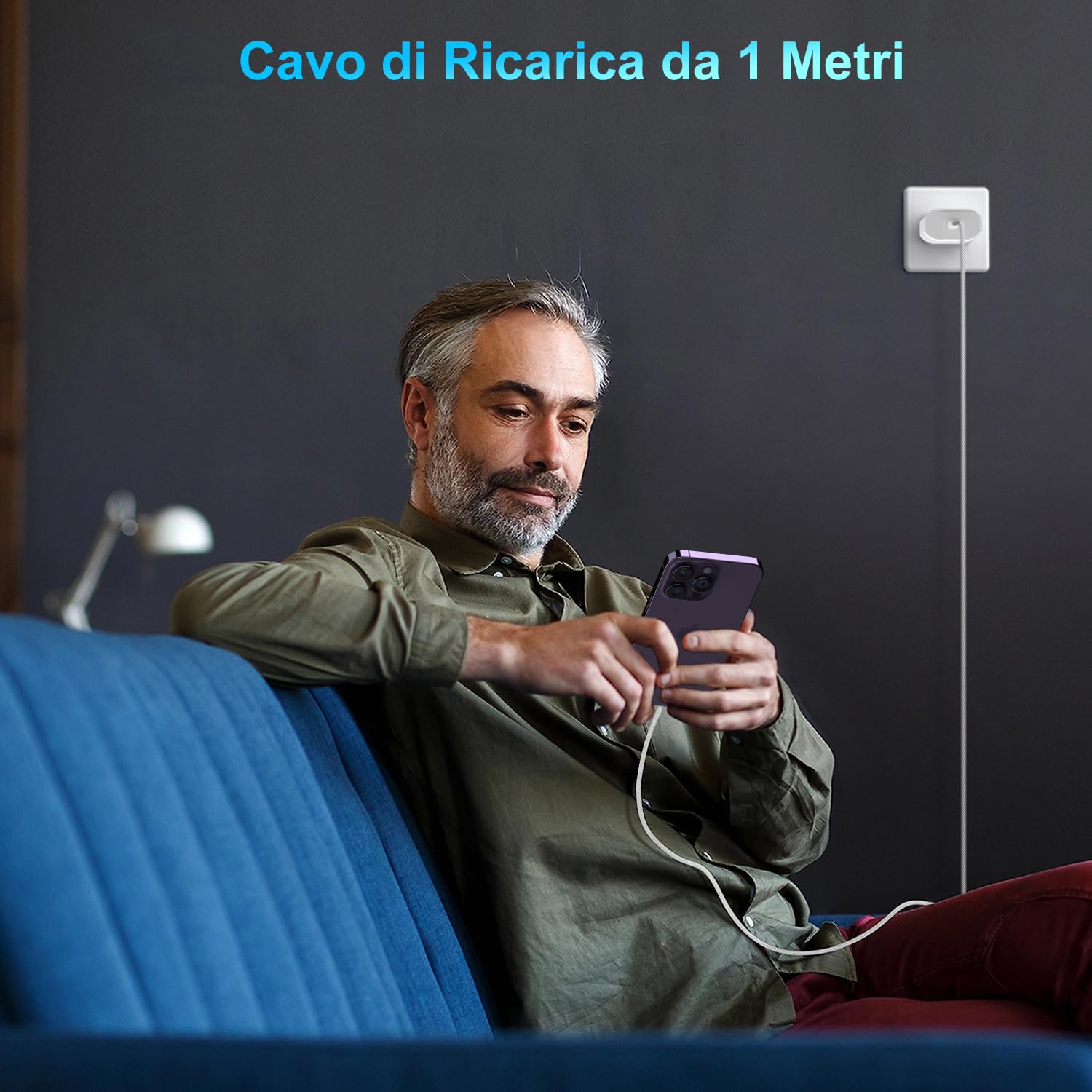 Apple MFi Certified 25W USB C Caricatore iPhone 14/13/12/11 Pro Max Plus Mini SE XR X XS 8 7 6 con Cavo Lightning 1m