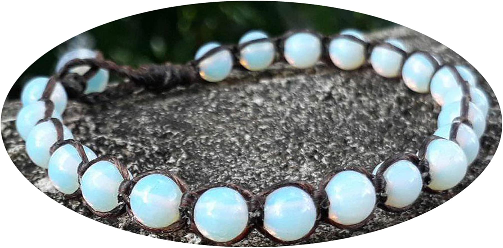 Handmade6 mm Opal bracelets,stone bracelets,white bracelets,men bracelets,women bracelets,fashion bracelets