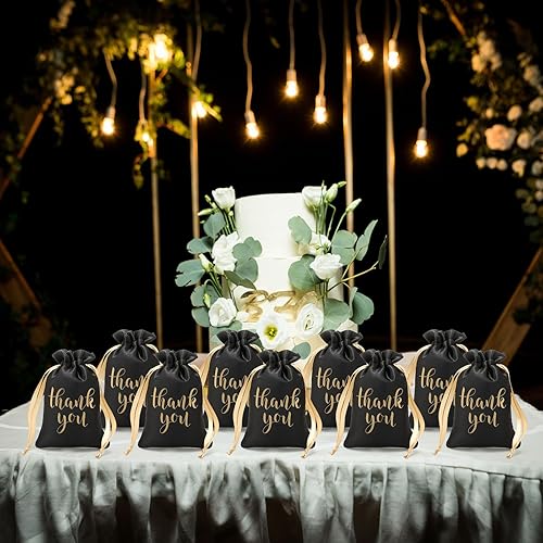 Miniatura 6 de Sieral 50 bolsas de regalo de satén de agradecimiento con cordón grandes para joyas, bolsas de regalo para bodas, despedidas de soltera, regalos de