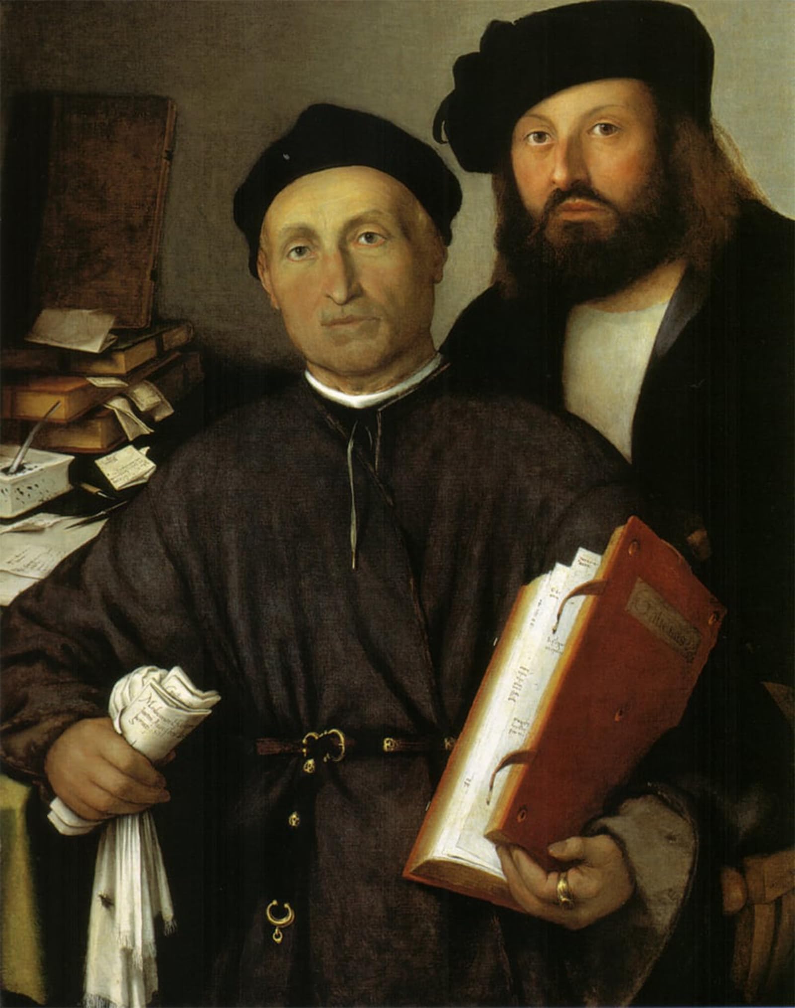 ARTXLXXBN Famous Painting Canvas Artwork Graffiti Print the Physician Agostino Della Torre and His Son by Famous Artist Portrait Canvas Image for Home Decor 60x90cm