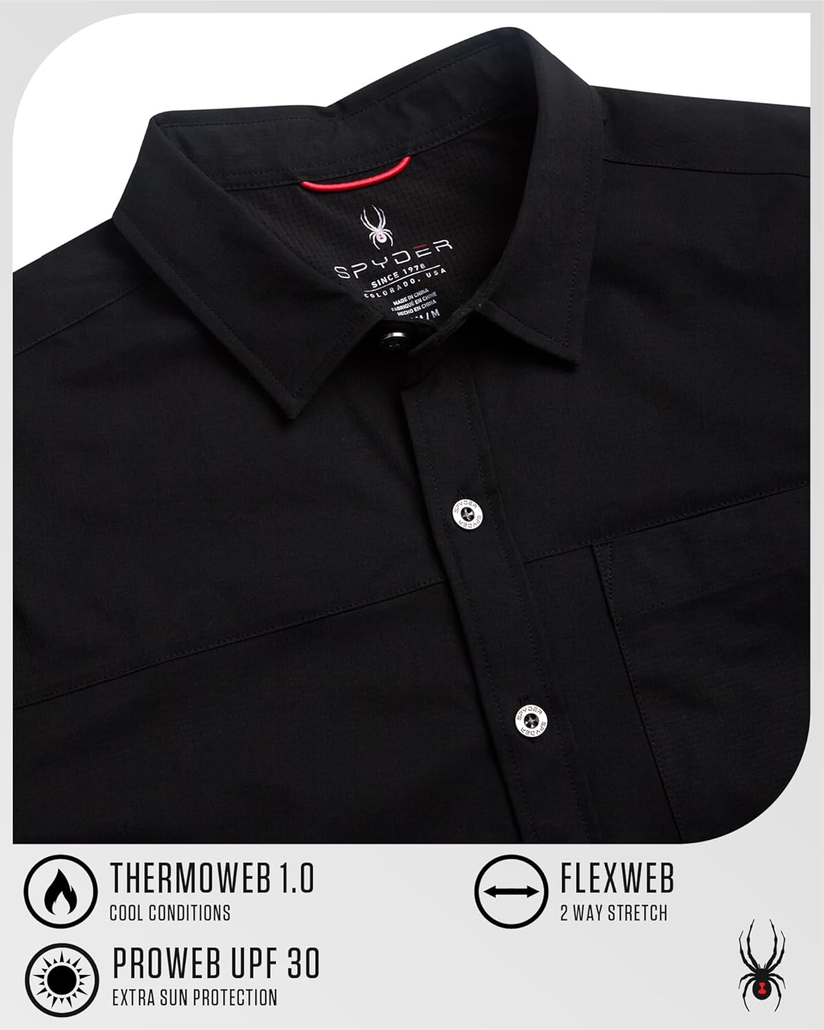 Spyder Mens Button Down Shirt Jacket - Performance Long Sleeve Shirt Jacket for Men - Casual Collared Mens Button Up Shirts - Image 4