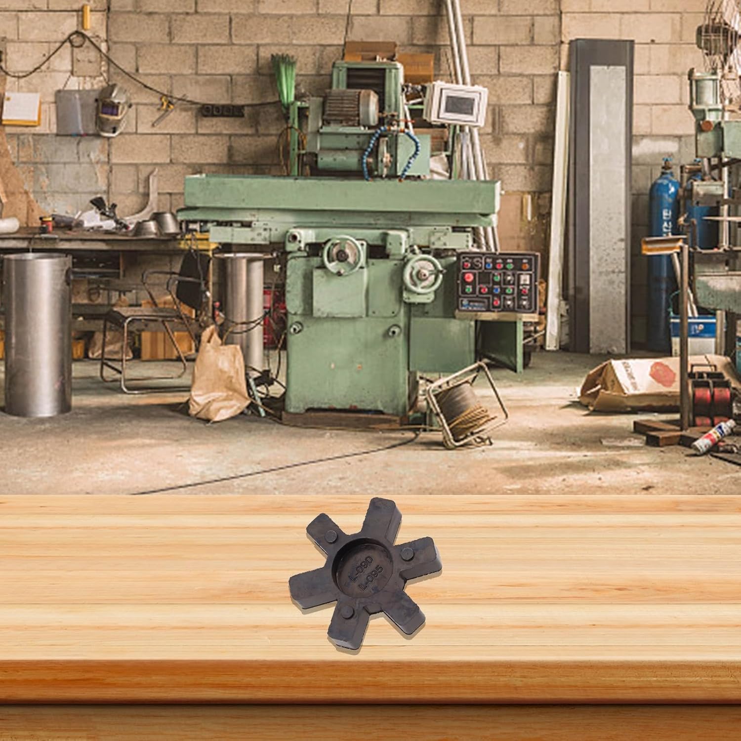 Flexible Rubber Spider Insert for L-Jaw Couplings, for Lovejoy L095 L-95 L090 L-90 Models, 53 mm x 0 mm, Black Urethanenter Element for Industrial Machinery Drives, Pumps, Conveyor Systems