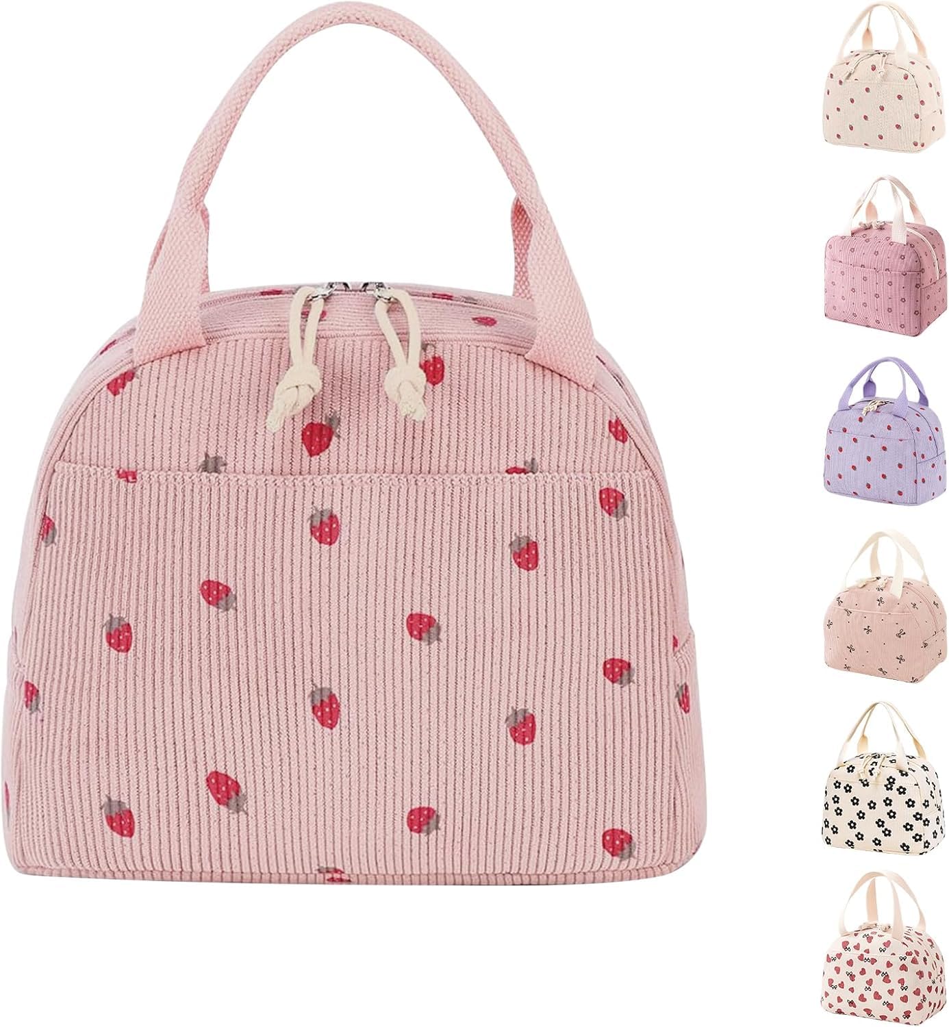 Lunch Bags for Women Insulated Cooler Lunch Bag Adults Packed Lunch Box Tote Bag Cute Ladies Lunch Bags for Work Picnic Travel Pink Preppy Stuff Gifts