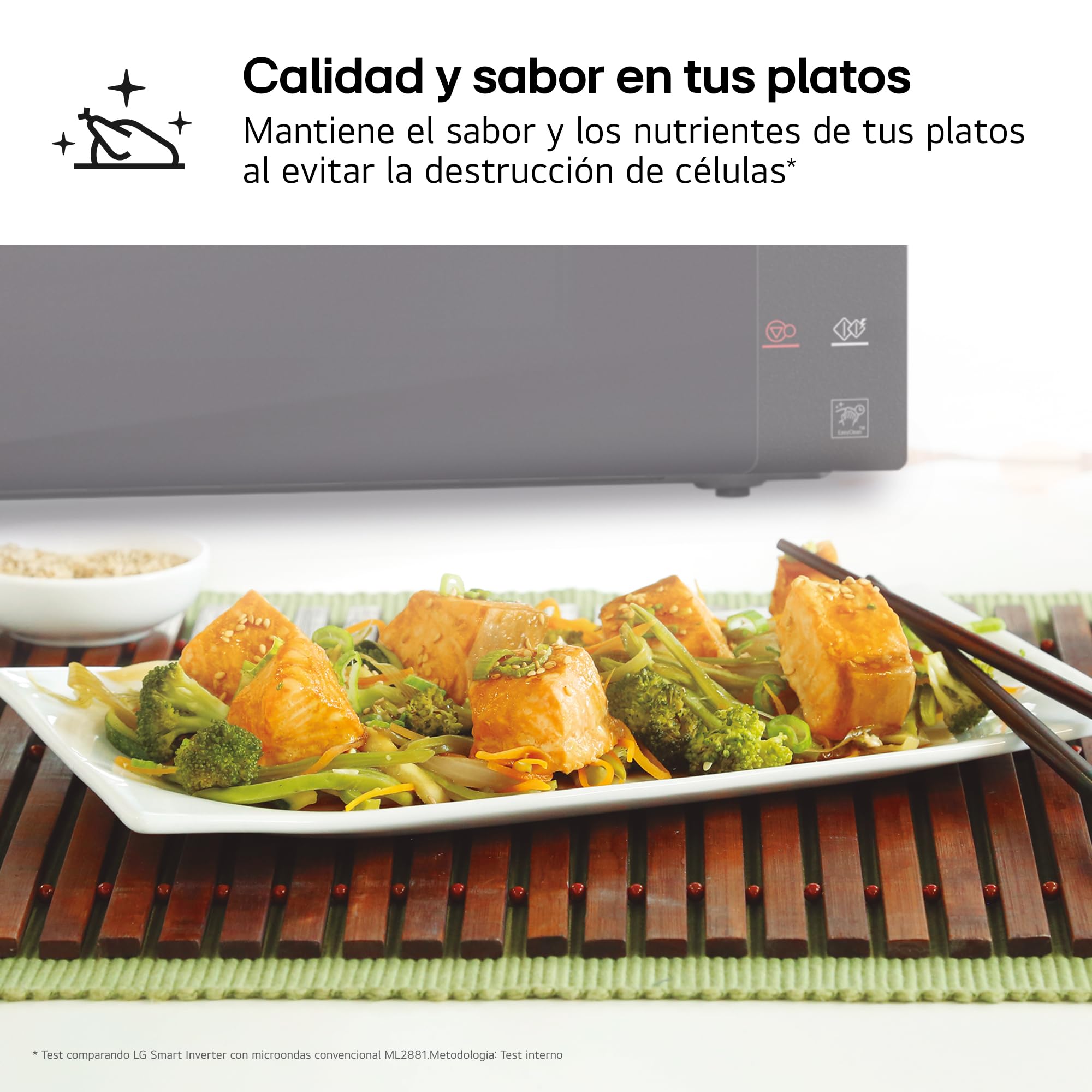 LG MH7235GPS - Microondas con Grill 2 en 1, 32L, Smart Inverter 1200 W, Panel Táctil y Giratorio, Cocina Rápida y Uniforme, Display LED, Easy Clan, Ahorro Energético, Negro