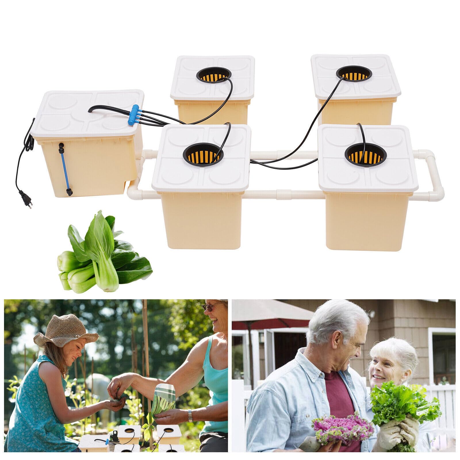 Sistema de cultivo hidropónico, sistema de cultivo hidropónico, sistema de cultivo hidropónico, PP y UV, cubo de 11 L con tapa, riego de jardín interior