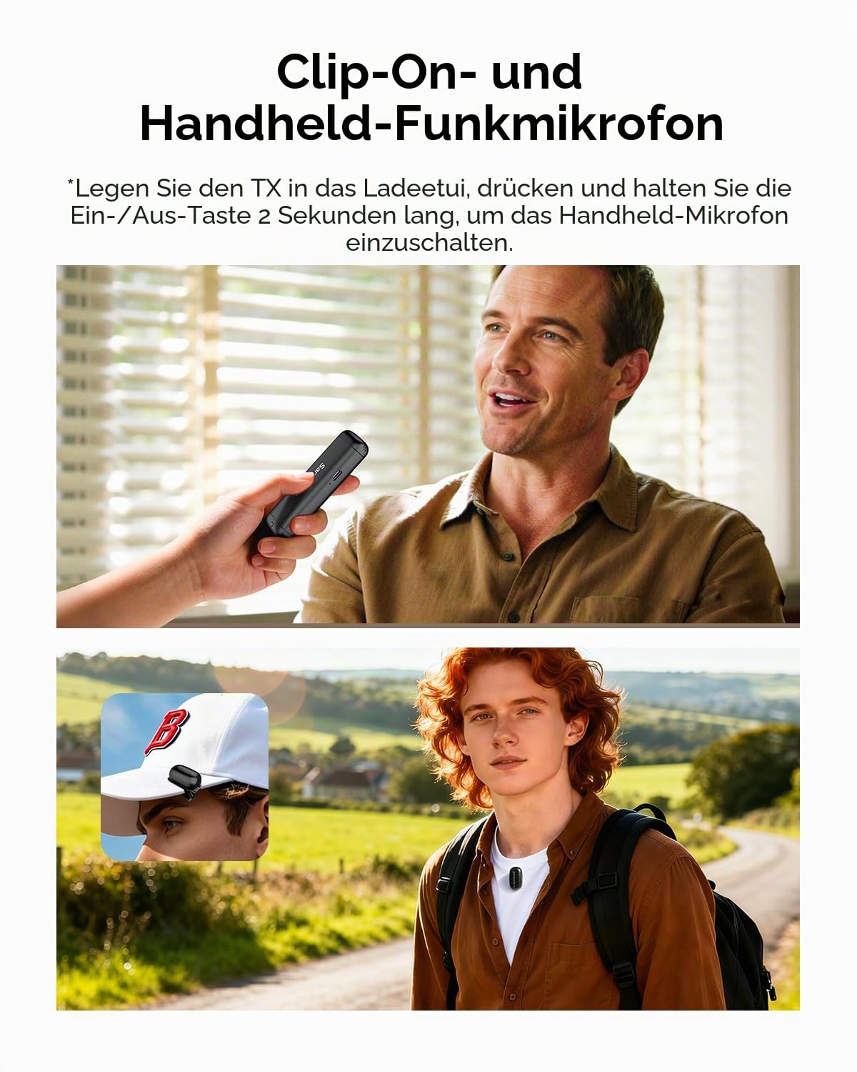 Saramonic Air SE kabelloses Lavalier-Mikrofon, 48 kHz/24 Bit, USB-C&Lightning Mini Mikrofon für iPhone, Android, PC, Ansteckmikrofon für Vlogging, Streaming, YouTube, Interviews