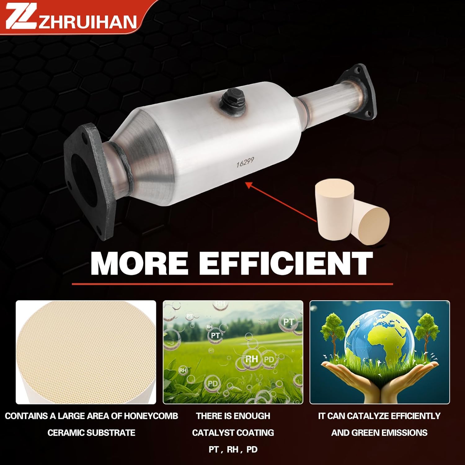 Catalytic Converter Kit for Accord 2003 2004 2005 2006 2007 2.4L L4,Repklace OE 16299 18160RAAA00, 18160RAAA11, 18160RADL10, 18160RADL11 40400,EPA Compliant