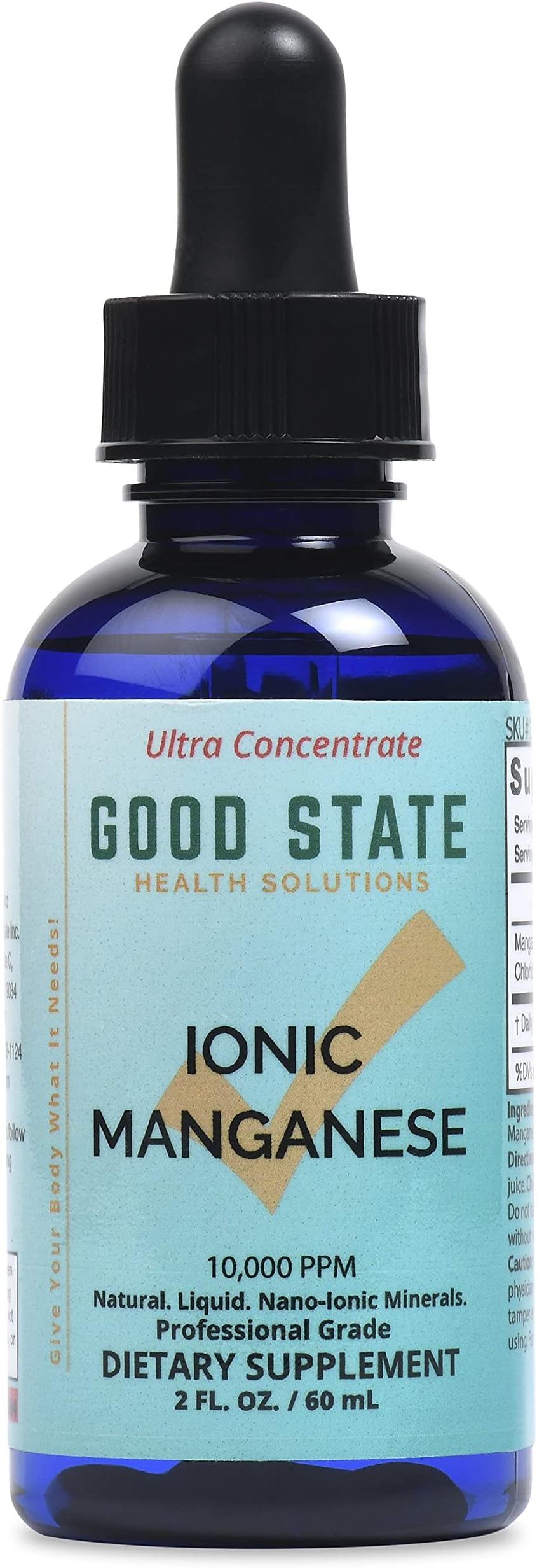 Liquid Ionic Manganese Ultra Concentrate (10 Drops Equals 5 mg - 118 Servings Per Bottle), 2 Fl Oz