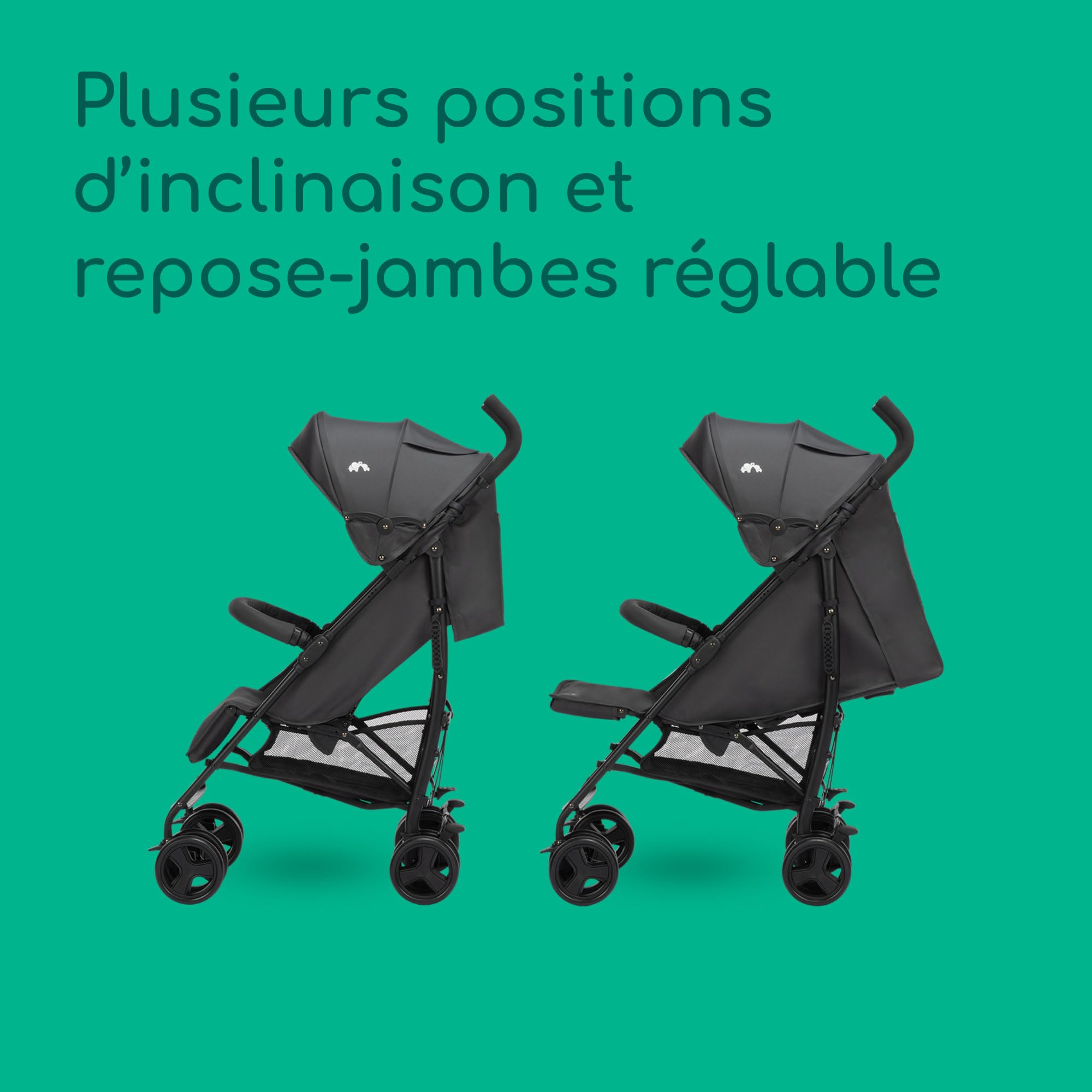 Bebeconfort Dusk, Poussette pour Bébé, 0 - 4a (0 - 22 kg), Poussette de Voyage dès la Naissance, Compacte et Légère (5,6 kg), Tissus Doux et Rembourrés, Pliage Compact, Panier, Mineral Graphite