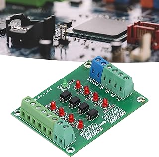 Optocoupler Isolation Board, 4-Channel Driver Photoelectric Isolated Module 24V to 5V PLC for Isolation Control Voltage Conversion