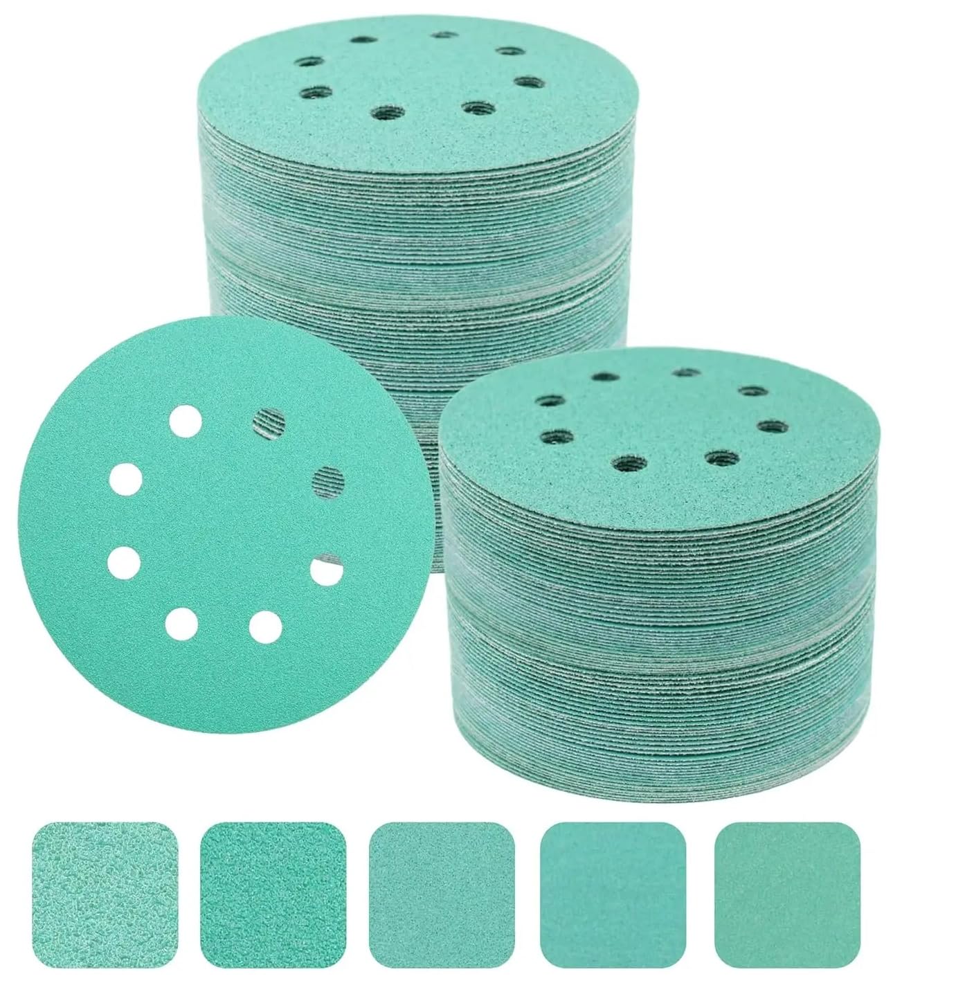 Kit Carta Abrasiva A Secco Da 5 Pollici 8 Fori 50 Pezzi Gancio E Anello 80-240 Grane Assortite Per Levigatrice Orbitale Casuale Legno Automobilistico