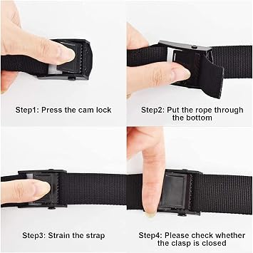 4PCS Tie Down Straps with Adjustable Buckles, 59x1 Heavy Duty Cam Buckle Lashing Straps for Cargo, Trucks, Luggage, Trailer, Motorcycle (Dark Blue)