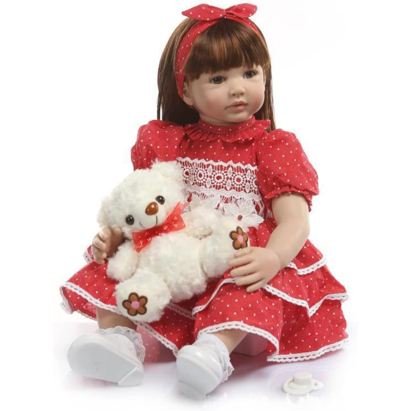 ZIYIUI Reborn Baby silikonowa lalka winylowa, 60 cm, realistyczna lalka dla niemowląt, dla dziewczynek, noworodków, niemowląt, lalek dla dziewczynek