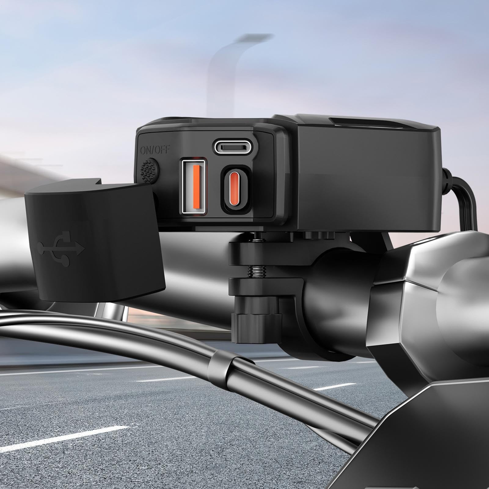 Ładowarka USB Do Motocykla Wodoodporna Wodoodporny Adapter Type-C Do