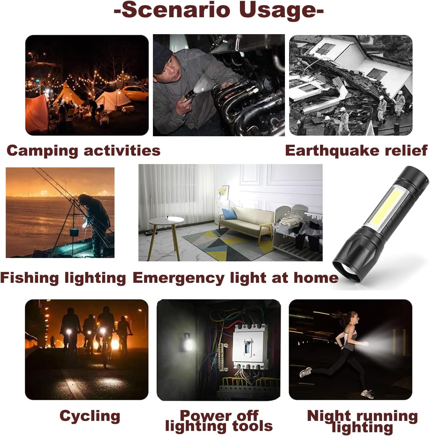 2 Pack Led Mini Flashlight Rechargeable Handheld Flashlight with COB Side Light Pocket Compact Portable Small Tactical Flashlight for Outwork Camping Fishing Walking Travel