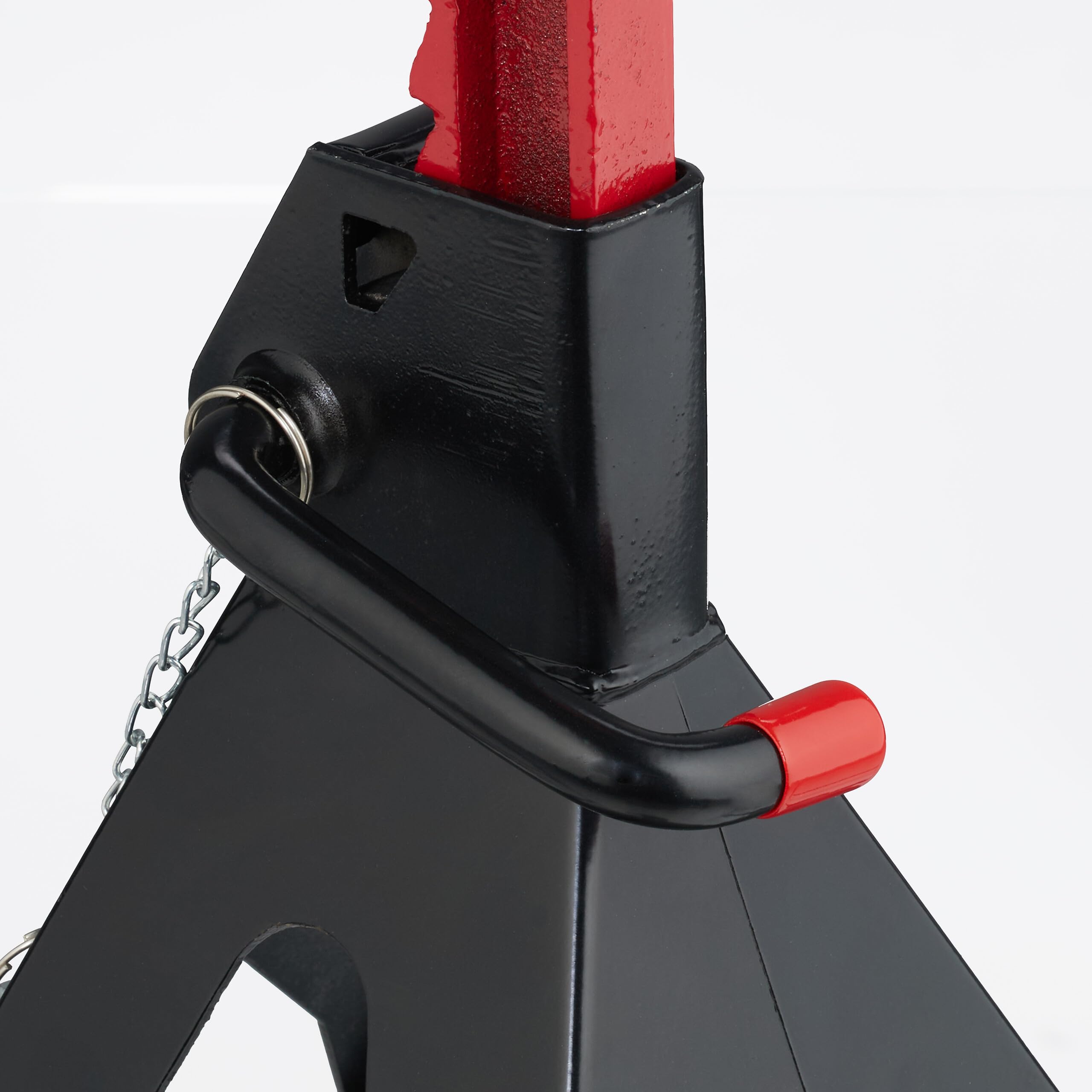 Relaxdays Cavalletti Auto 3t, 29-42 cm, Coppia da 2 Crick Alza Automobile, Camper, Cric Sollevatore Officina, Nero Rosso