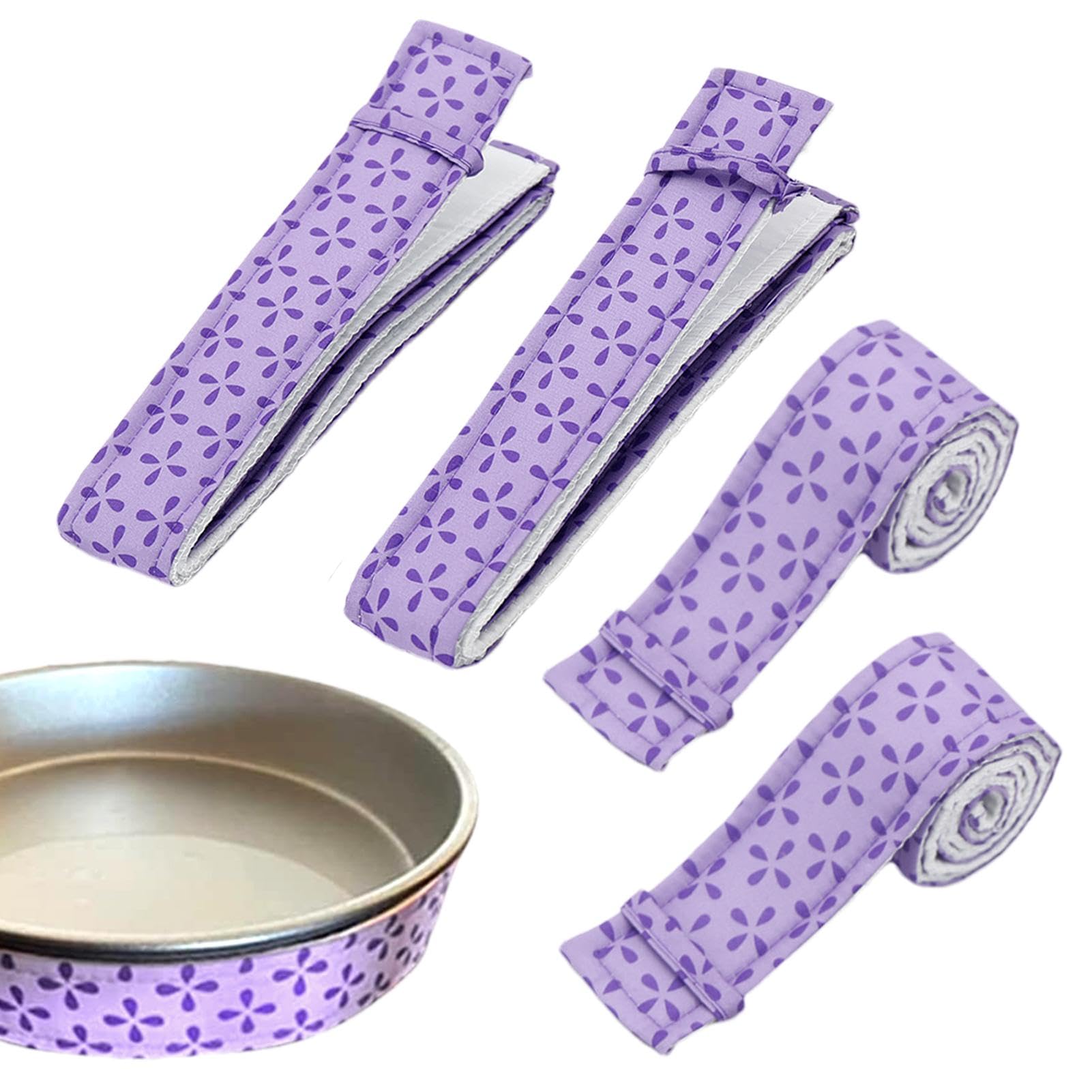 Kuchenback‑Streifen 2er Set – Gleichmäßiges Backen, Baumwolle, Für Runde Formen, Lila