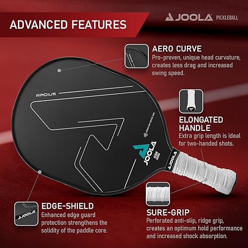 Miniatura 3 de JOOLA Radius Pro Pickleball Paddle with Textured Carbon Grip Surface - Creates More Spin and Maximum Control - Largest Sweetspot - Pickleball Racket