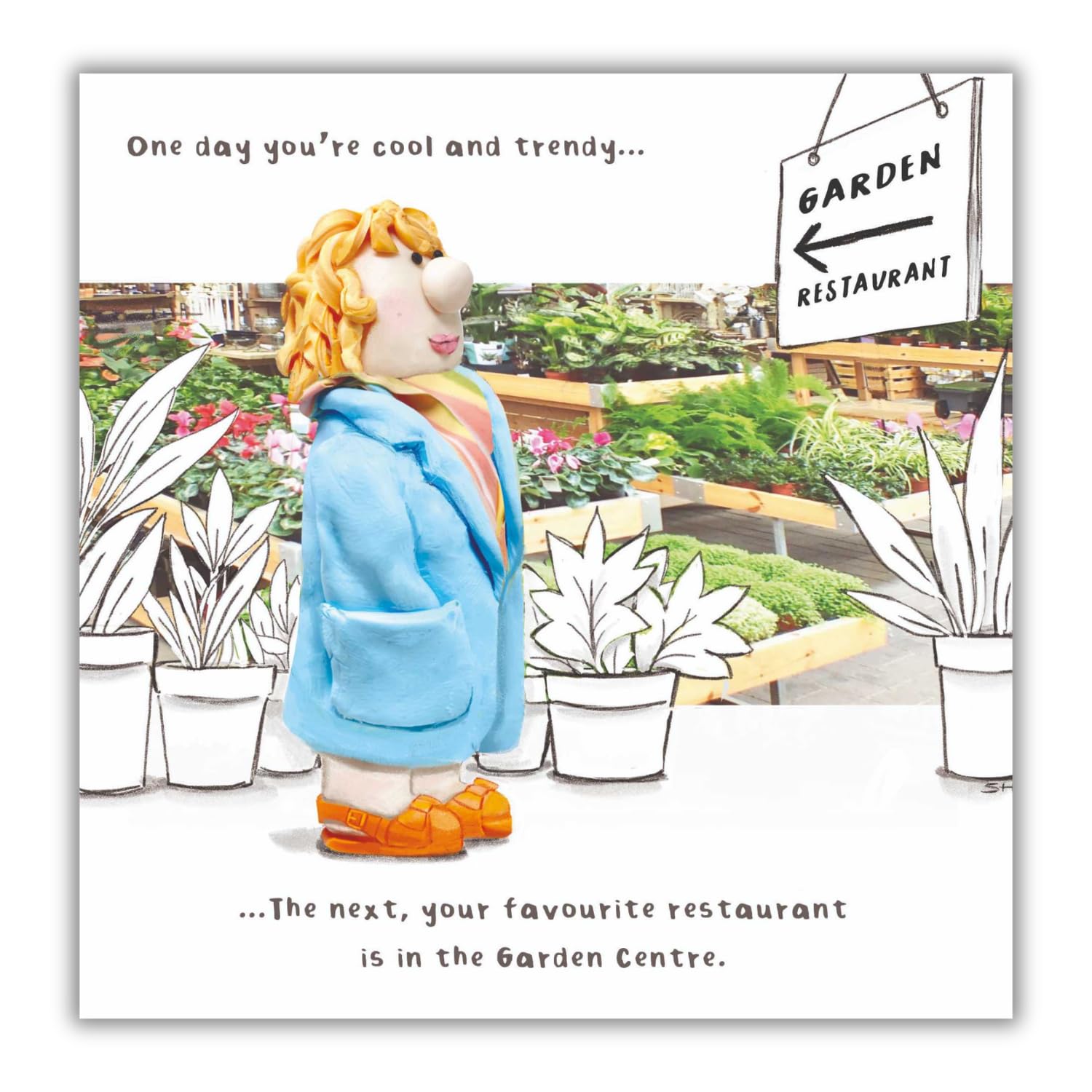 Funny Birthday Card Old Garden Centre Plants Trendy - Humorous Greeting Card