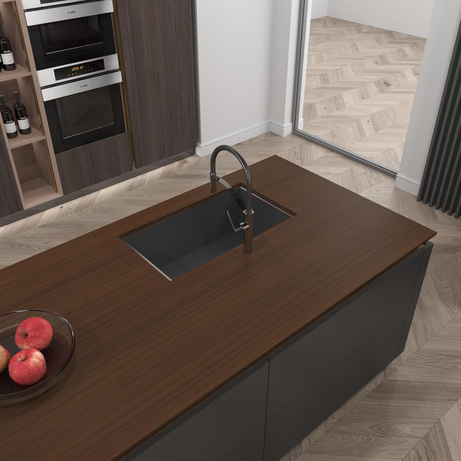 JSEVEM 16"×354" Walnut Wood Grain Wallpaper Peel and Stick Self Adhesive Removable Faux Brown Wood Contact Paper Vinyl Wrap Waterproof Wall Sticker for Kitchen Countertops Cabinet Table Top Drawer