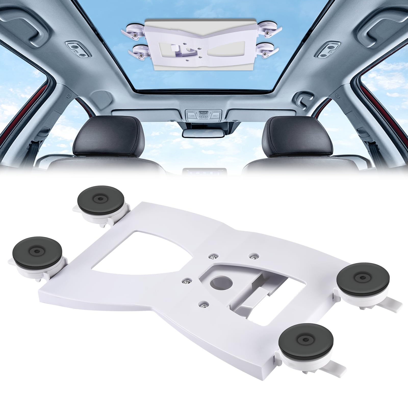 GADFISH Starlink Mini Mount for Roof - 4 Adjustable &amp; Washable Suction Cup Holder, Anti-Gravity Car/RV Glass Mount for Camping, Outdoor Travel &amp; Signal Reception, Silver White