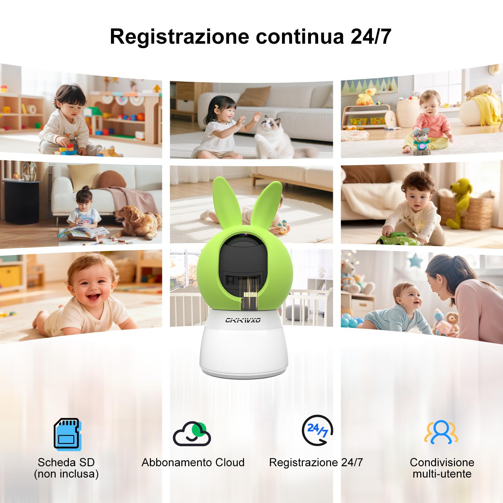 CiKiKWXO 2K Telecamera WiFi Interno 2.4/5 GHz — immagine 7 di 12