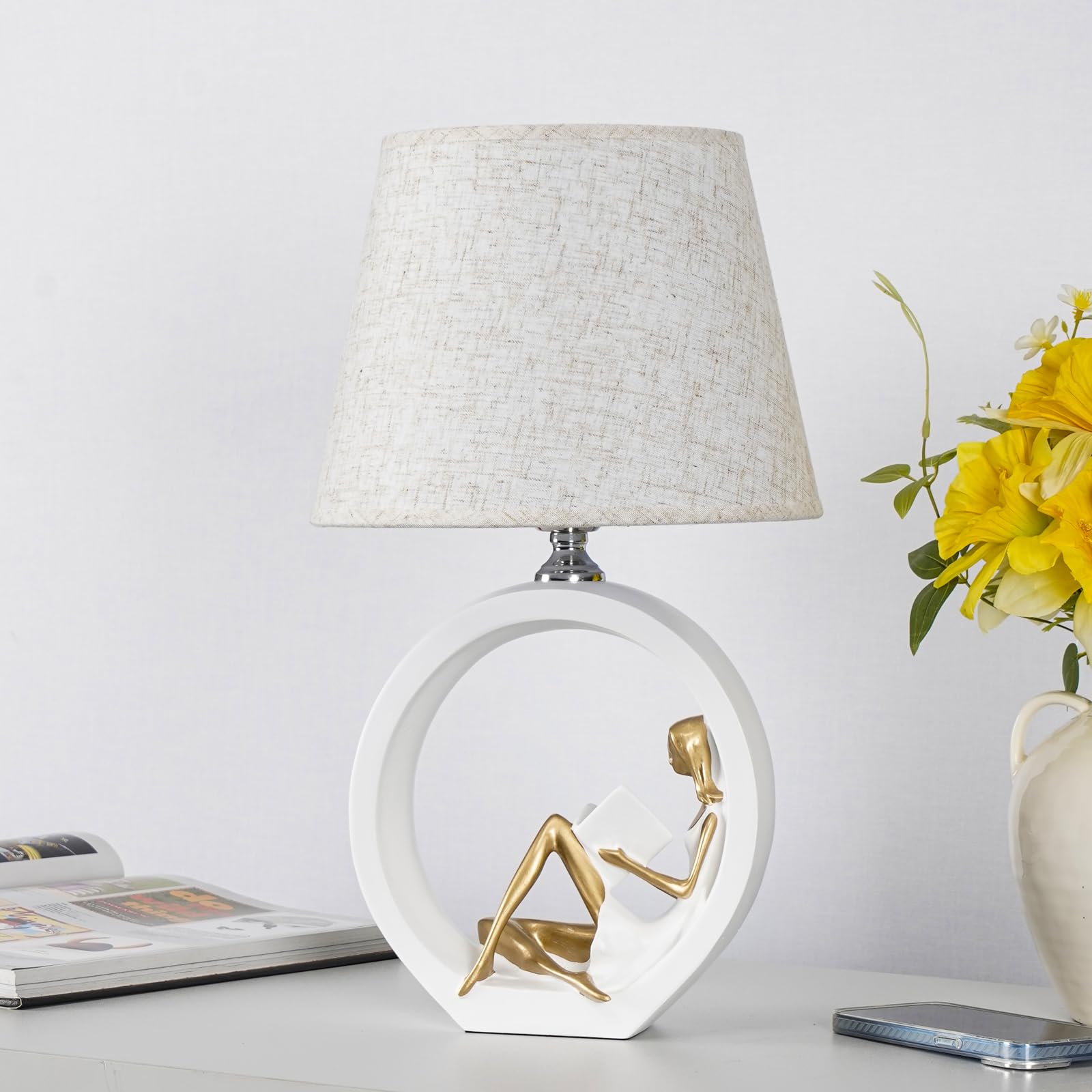Leselampe für Mädchen, kreative und romantische Schlafzimmer, Nachttischlampe, schlicht, modern, LED-Tischlampe mit Dimmschalter, Dekoration für Zuhause, Wohnzimmer