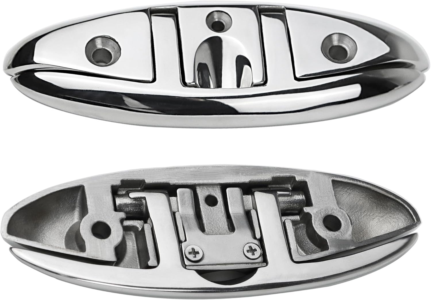 Folding Boat Cleats 5" 6" 316 Stainless Steel Flip up Dock Cleats Marine Grade Rope Cleat for Deck, Yacht with Fasteners