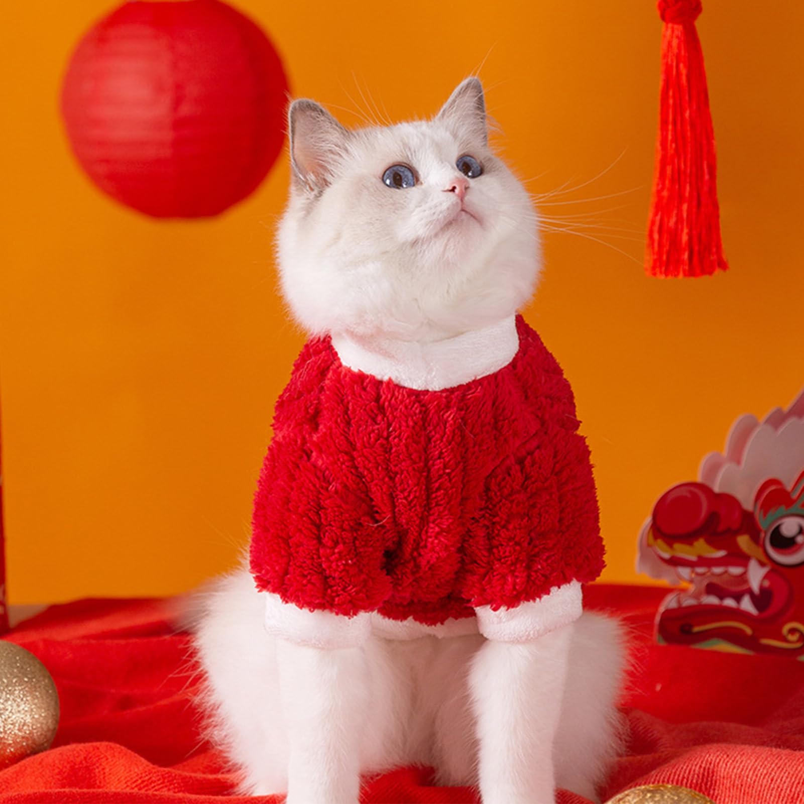 ペット 犬服 猫服 【XL】防寒着 コスチューム 赤色 Amazon.co.jp: キャット ドラゴン コスチューム レッド、猫