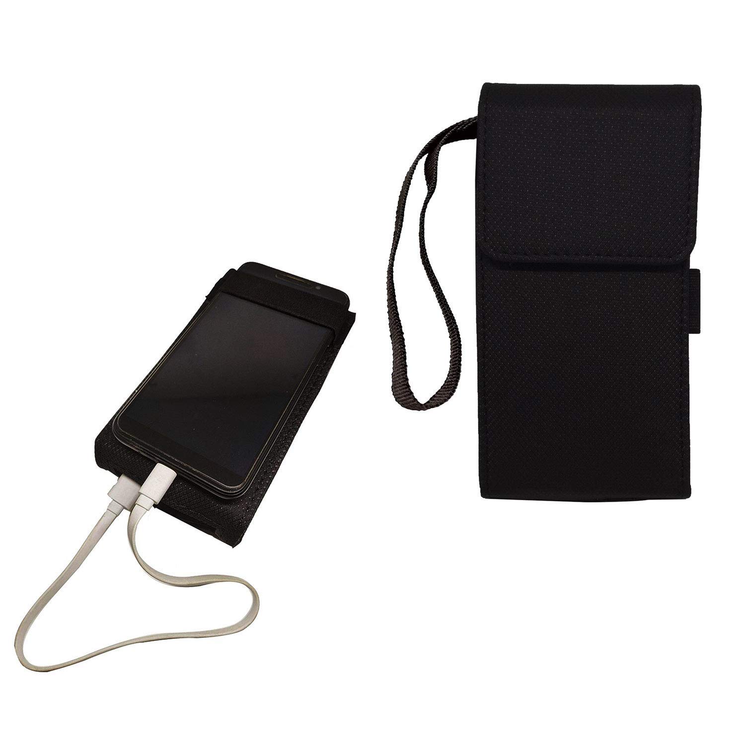 aCrafts Shock Proof Pouch Case Wallet Cover Protector for Syska 20000 mAh Li-Polymer Power Pro200 Power Bank - Black