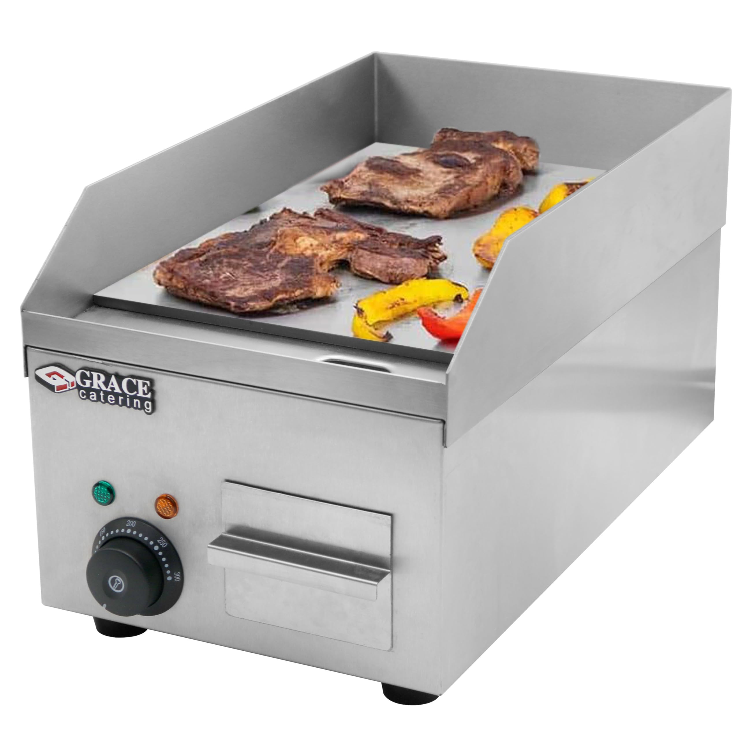 GRACE KITCHEN Electric Griddle Counter Top 25 * 43 * 23CM Stainless Steel Hot Plate Grill Fried Pans Burger Bacon Egg Fryer