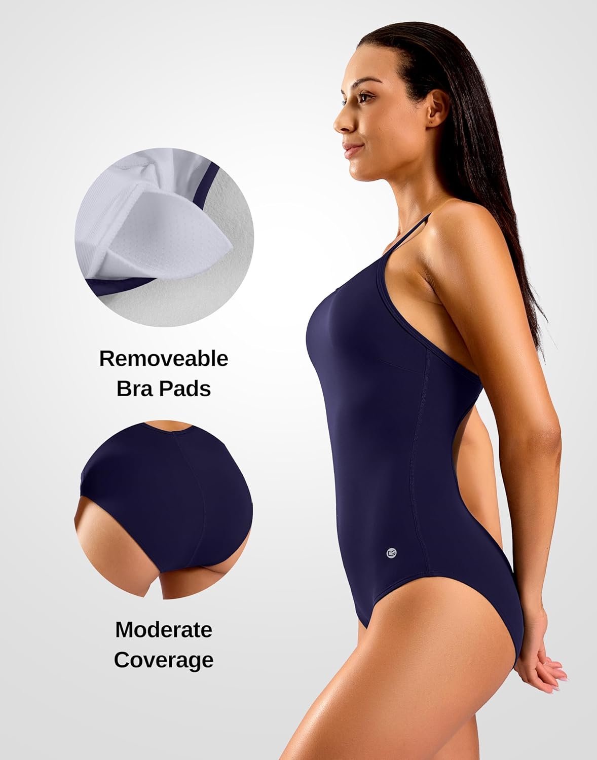 G Gradual Women's One Piece Athletic Swimsuit with Adjustable Straps Training Sport Swimwear Modest Bathing Suit for Women