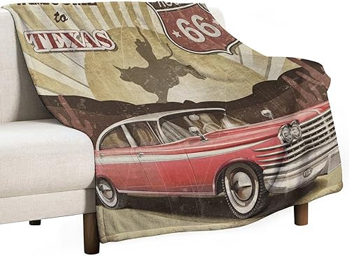 Miniatura 67 de Manta clásica retro para automóvil, diseño clásico de automóvil clásico americano, diseño de motocicleta, manta de franela súper suave para cama y