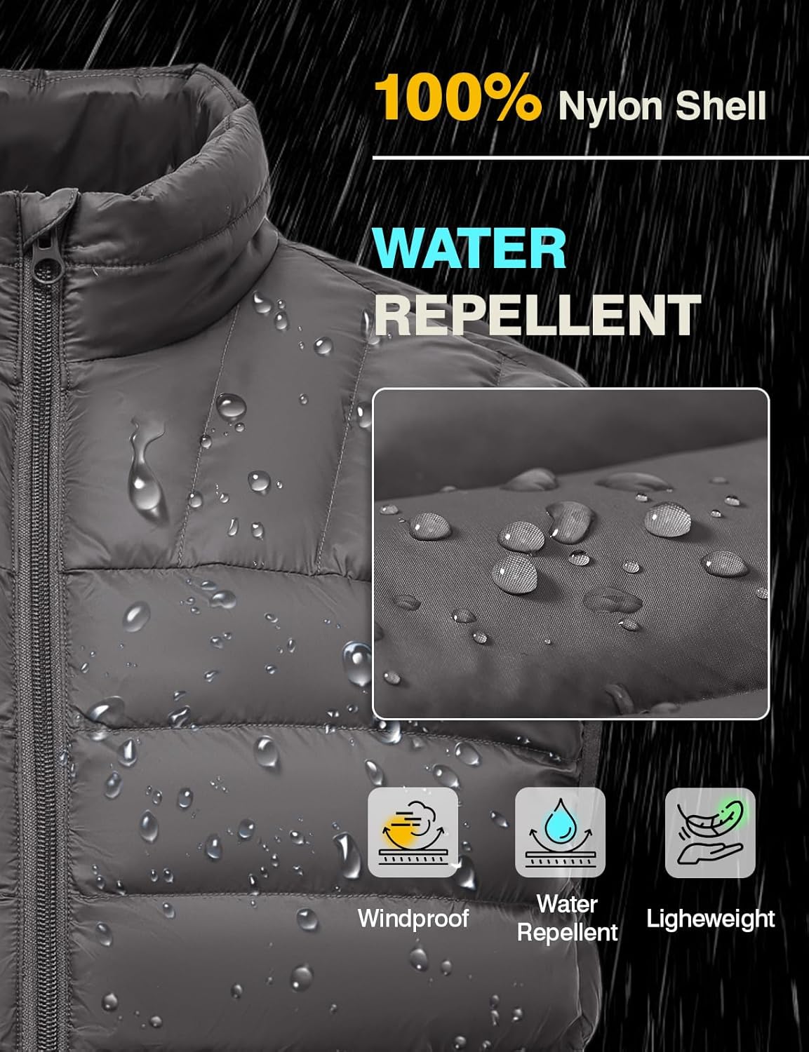 BGOWATU Men's Lightweight Packable Water-Repellent Puffer Vest Sleeveless Warm Jacket for Golf Hiking Casual Travel - Image 4