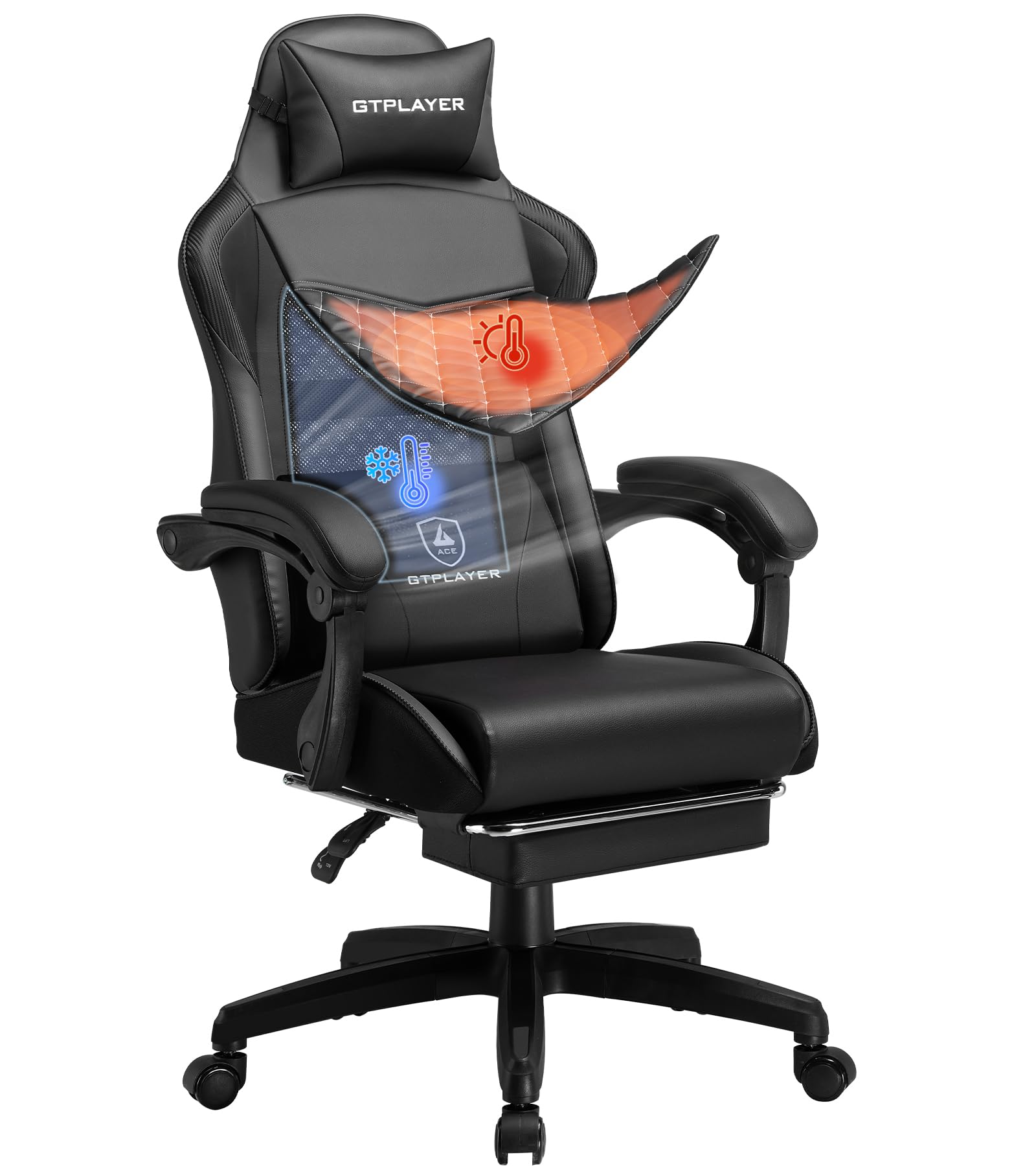 Gaming-stoel Met Een Wipfunctie In Hoogte Verstelbare Bureaustoel Ergonomische Computerstoel Met Luidspreker Lumbar En Neksteun Synthetisch Leer