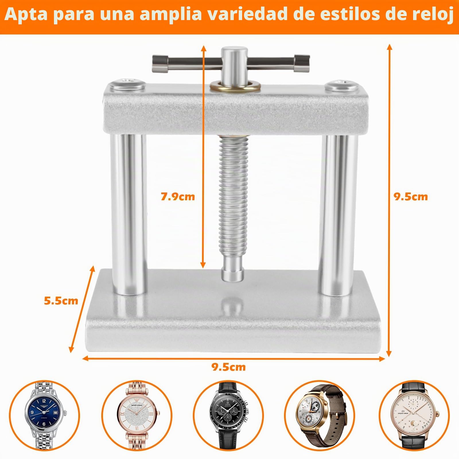 Prensa Tapa Reloj Herramienta Cambiar Pilas con 18 Moldes Abridor