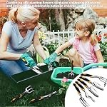 Ensemble d'outils de jardin - 6 Ensemble d'outils à main pour le jardinage des pièces (gants de weeder, truelle, transplanté, cultivateur et fourche à désherbage) - Alliage d'aluminium lourd - Ergonomique & Résistant à la rouille - Cadeaux de jardinage pour les femmes Hommes