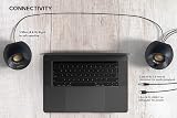 CREATIVE Pebble V2 - Minimalistic 2.0 USB-C Powered Desktop Speakers, 3.5 mm AUX-in, Up to 8W RMS Power for Computers and Laptops, Type-A Adapter Included and Extended Cable (Black) - 8