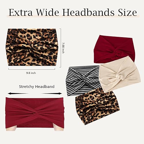 Miniatura 2 de Tyfthui Paquete de 8 diademas anchas para mujer, extra grandes, accesorios para el cabello para mujer (color F)