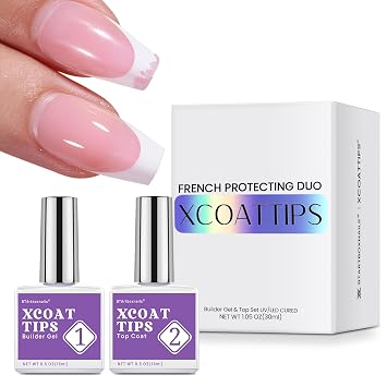 btartboxnails XCOATTIPS French Short Almond Nails French Protecting DUO