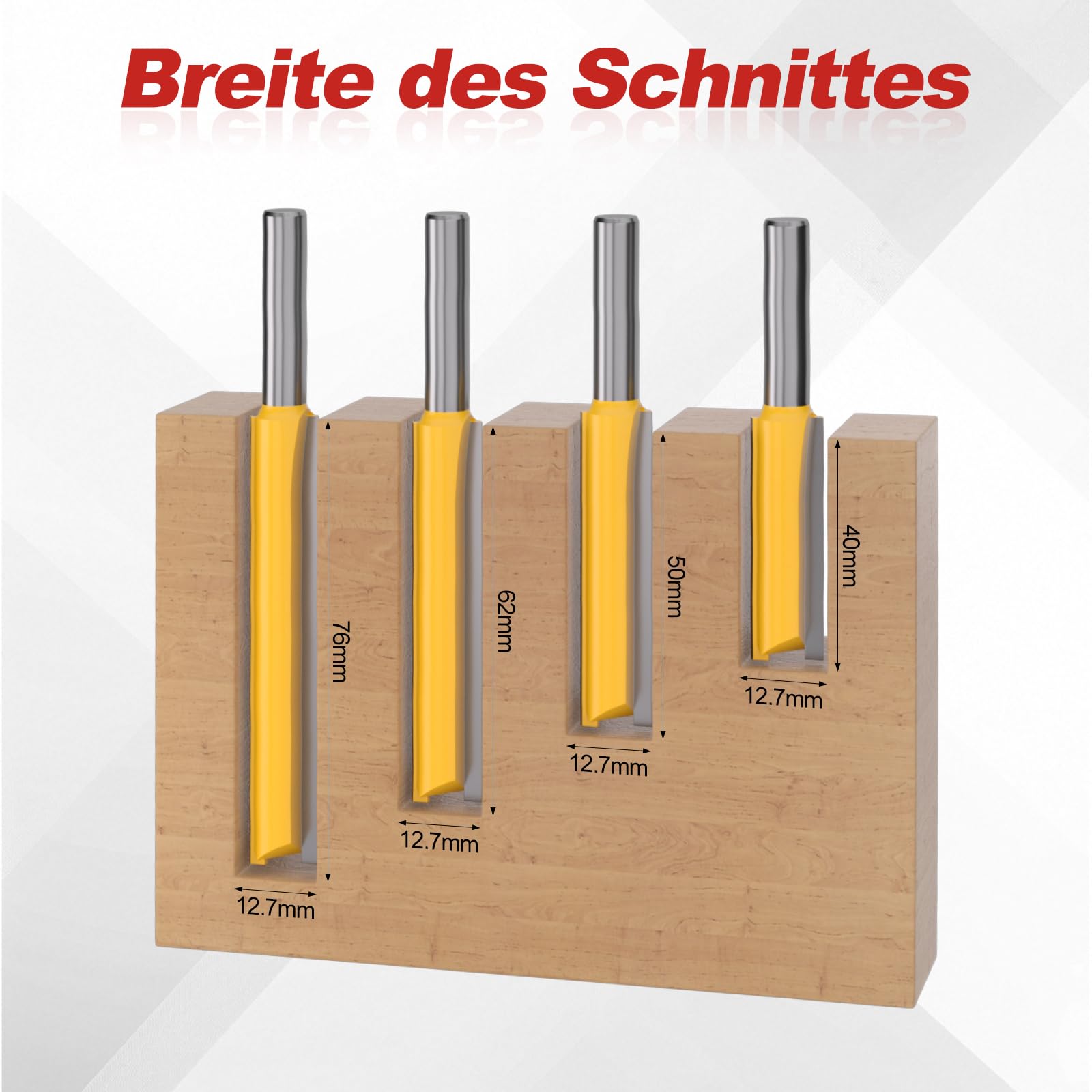 APIELE 4 frese dritte, frese dritte, fusto da 8 mm, fresa per legno, fresa per fresa per legno