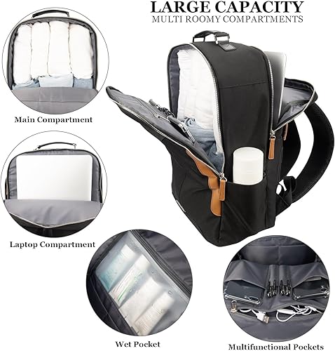 Miniatura 2 de Hp hope Mochila para laptop, mochila de viaje para mujeres y hombres con puerto de carga USB y tipo C, Negro Actualización