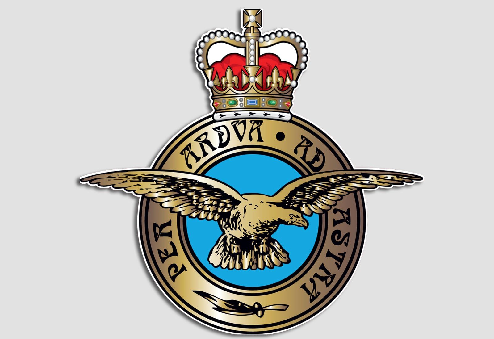 Royal Air Force RAF Badge Badge Decal Sticker Car, Van, Laptop, Doors or Walls Ideal for Camper Vans, Caravans Cars and Vans National Pride