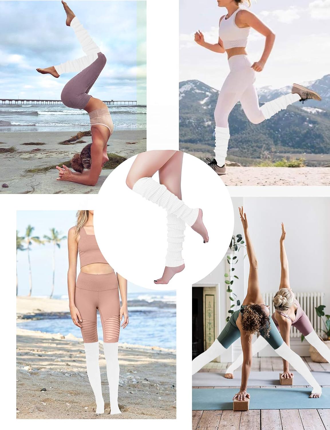 v28 Long Leg Warmer, Women’s Men 80s Party Ribbed Knit Dance Sports - Image 5