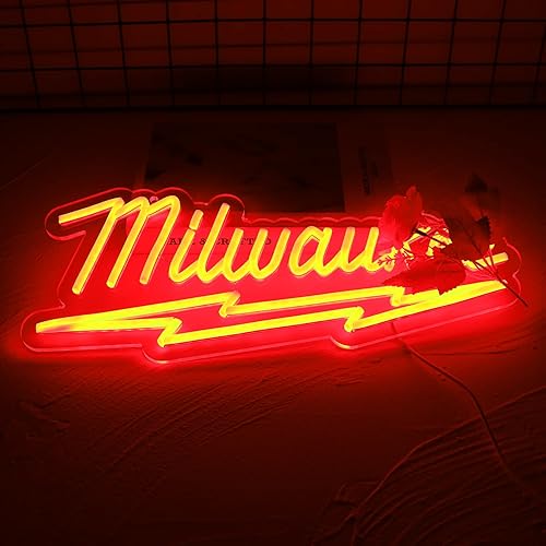Miniatura 3 de Milwaukee Parts Shop and Repair Service Station Letrero de neón para tienda de garaje, fiesta, decoración de pared de cueva de hombre, el mejor